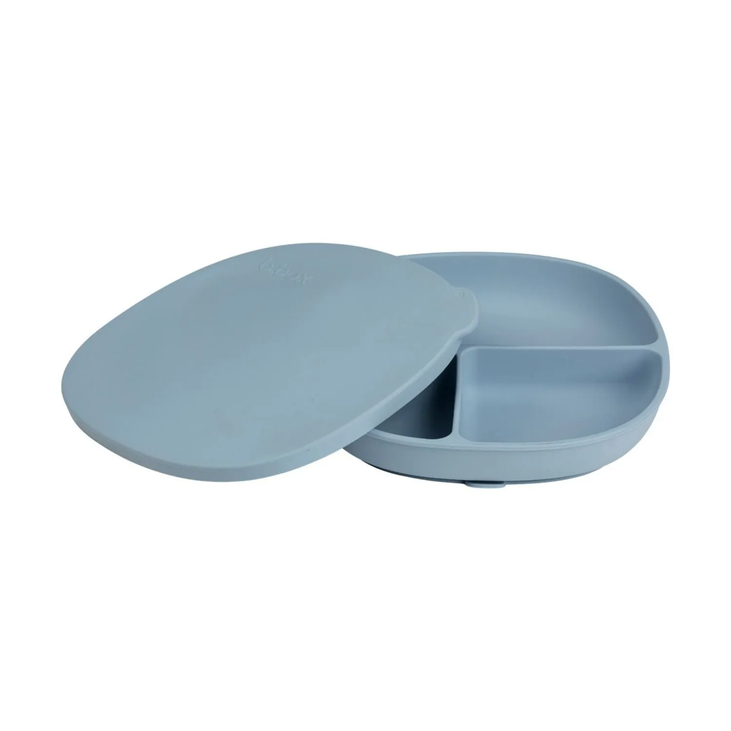 b.box Silicone Plate   Lid with Suction Base Ocean Blue