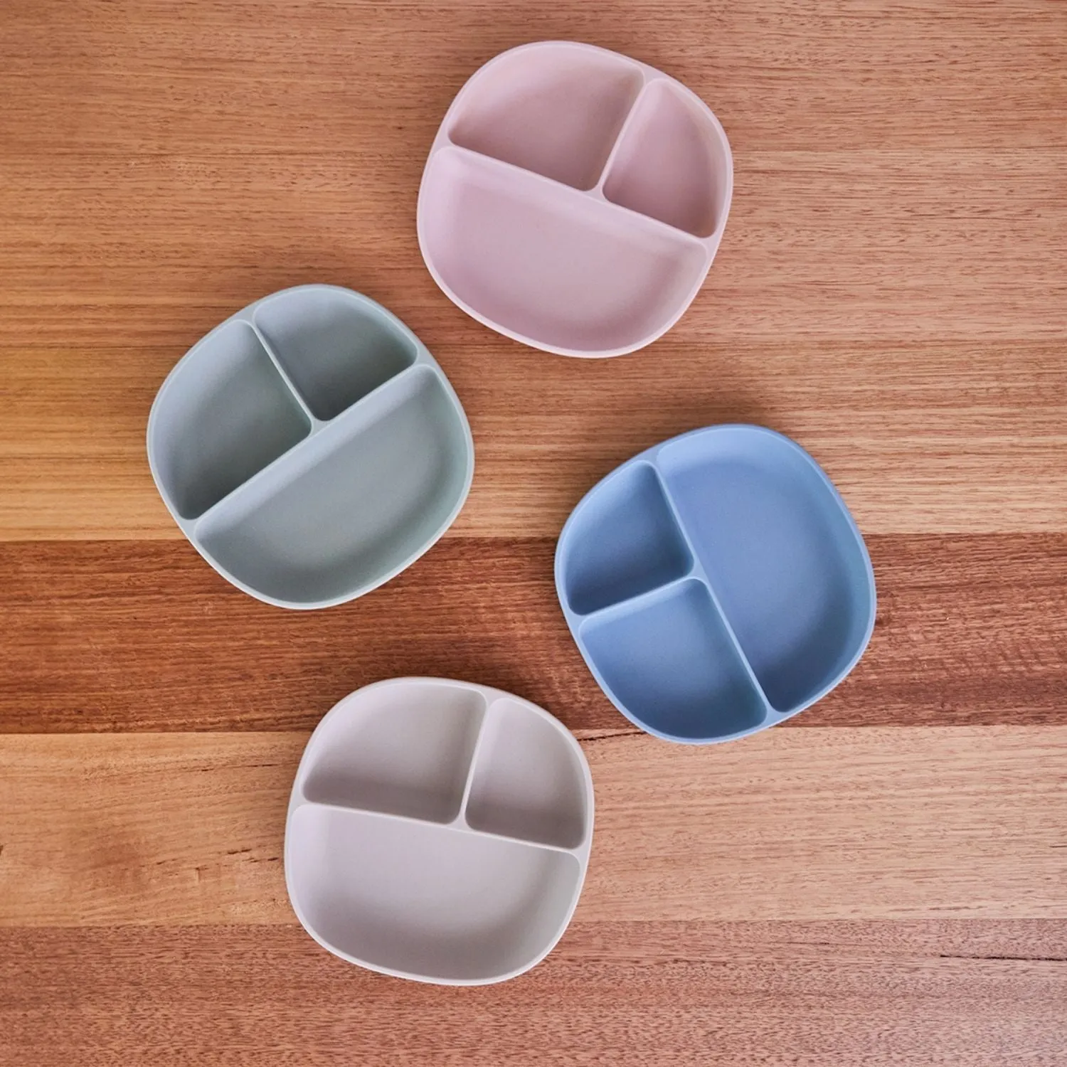 b.box Silicone Plate   Lid with Suction Base Ocean Blue