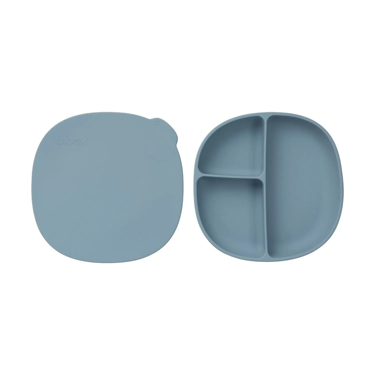 b.box Silicone Plate   Lid with Suction Base Ocean Blue