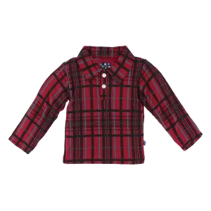 Holiday Print Long Sleeve Polo