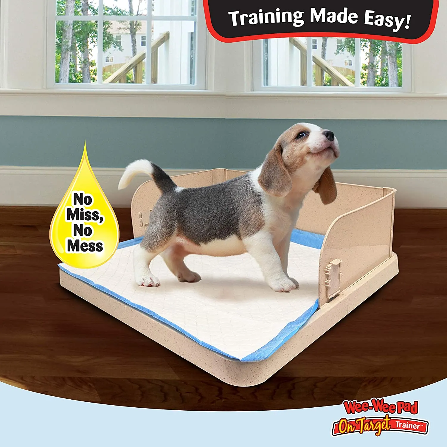 Pee Pad Holder with Walls - Wee-Wee Pad On Target Trainer Pee Pad Tray - Four Paws