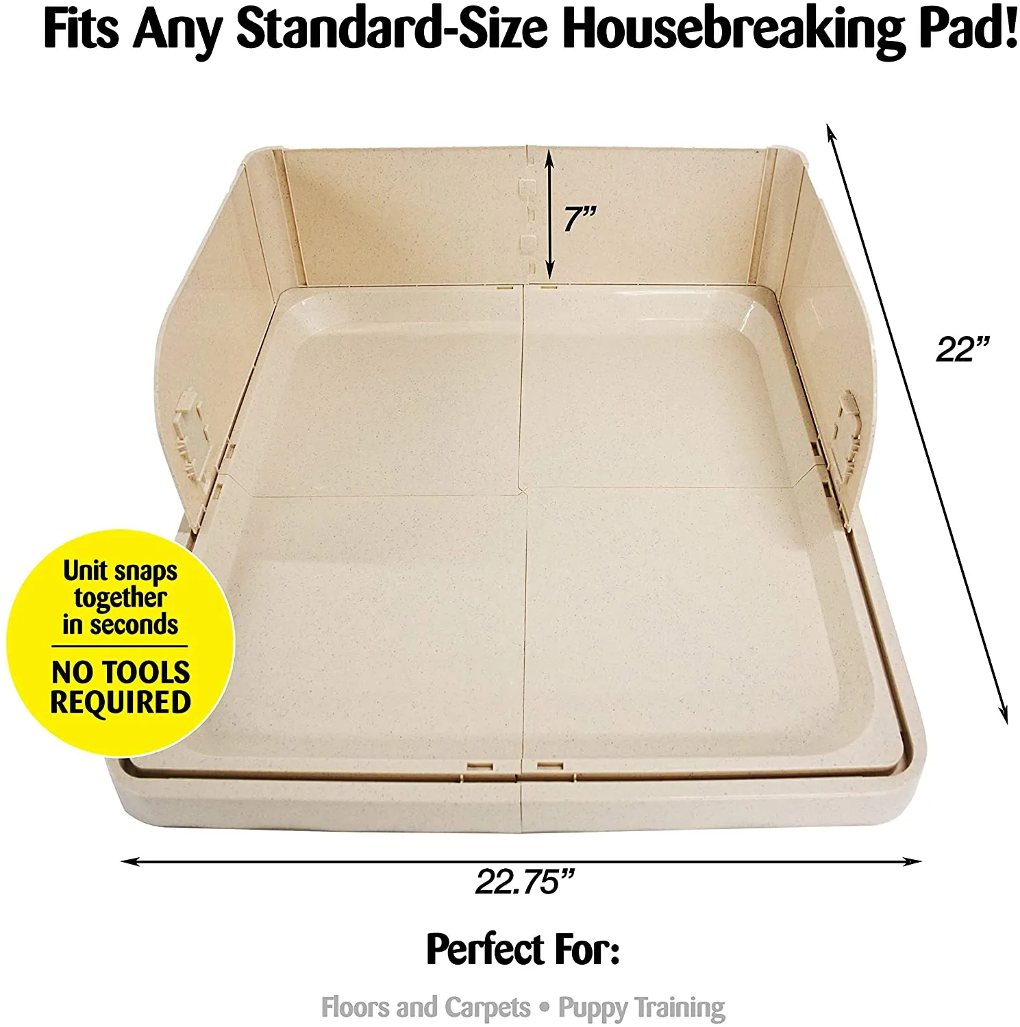 Pee Pad Holder with Walls - Wee-Wee Pad On Target Trainer Pee Pad Tray - Four Paws